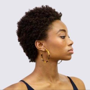 MACHETE NWOT 2.25” Hoop Italian Acetate Earrings in Blonde Tortoise